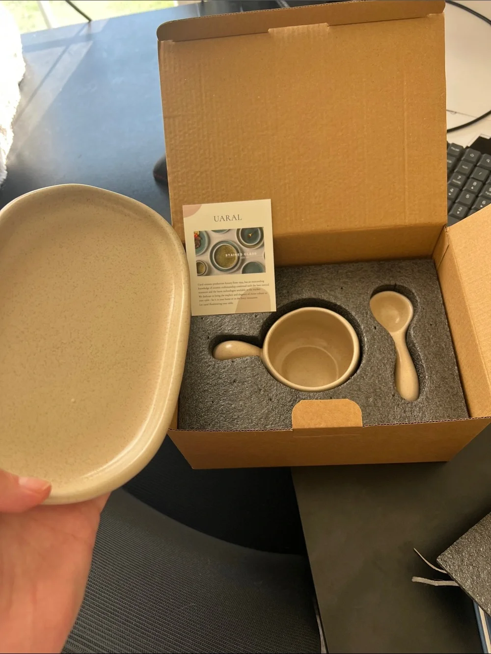 Uaral Ceramic Coffee Mugs Set,Cups Set with Saucer and Spoon